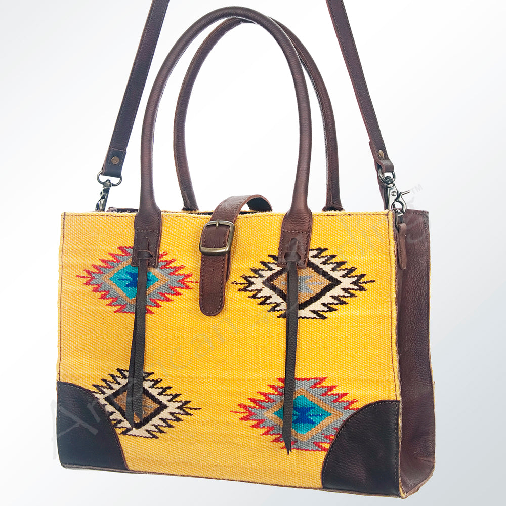 American Darling Tote Saddle Blanket Genuine Leather Western Women Bag Handbag Purse | Travel Bags College Casual