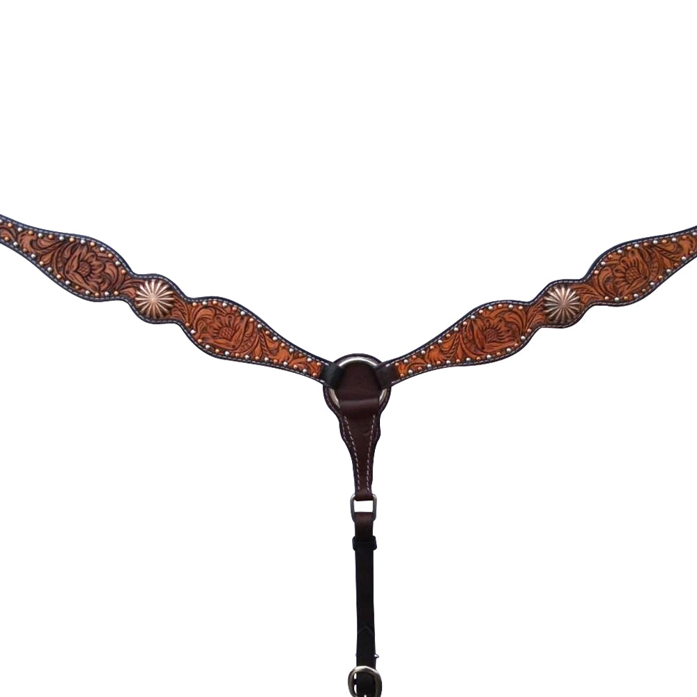 Bar H Equine American Leather Horse Saddle Tack One Ear Headstall Breast Collar Browband Wither Strap Set Eleanor Collection