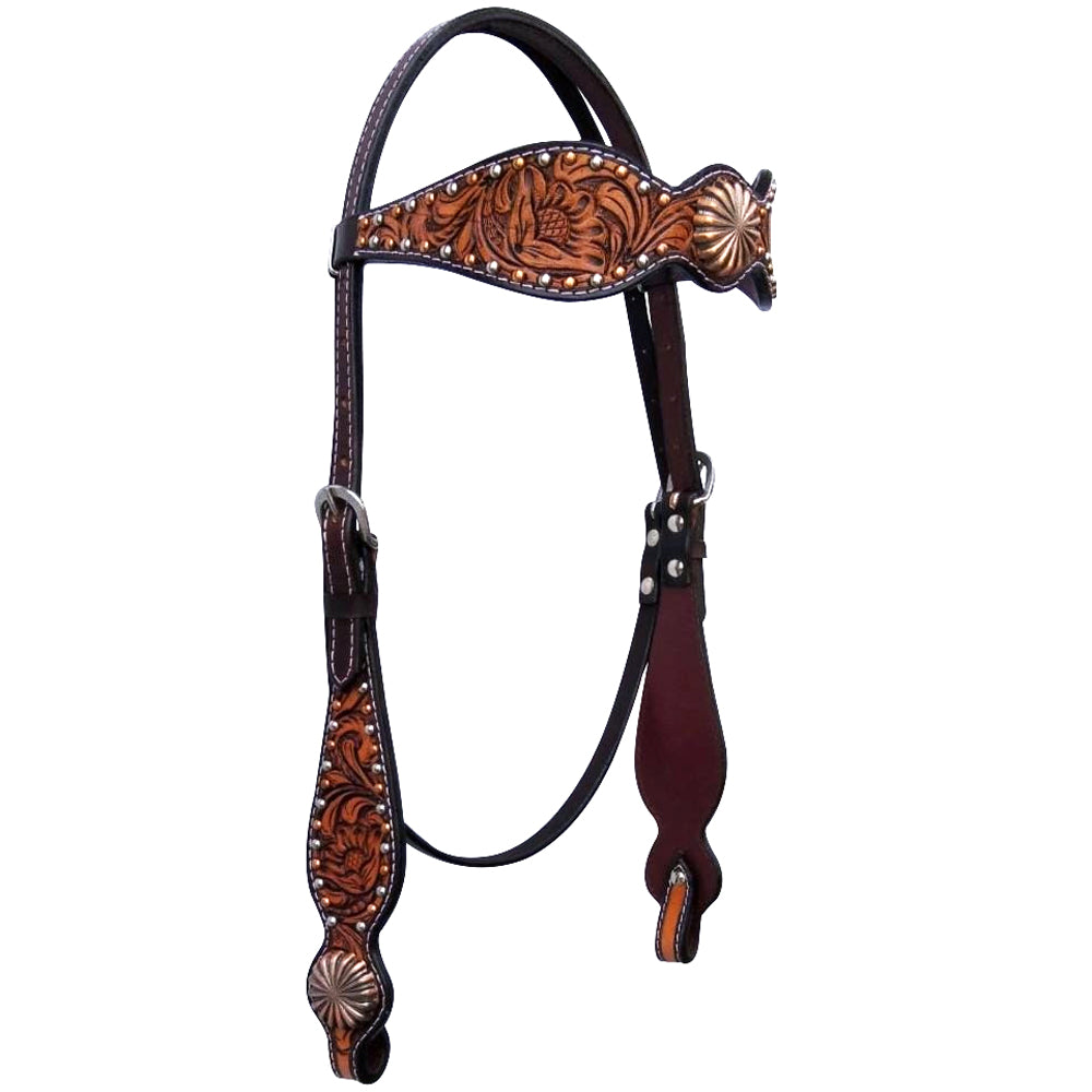 Bar H Equine American Leather Horse Saddle Tack One Ear Headstall Breast Collar Browband Wither Strap Set Eleanor Collection