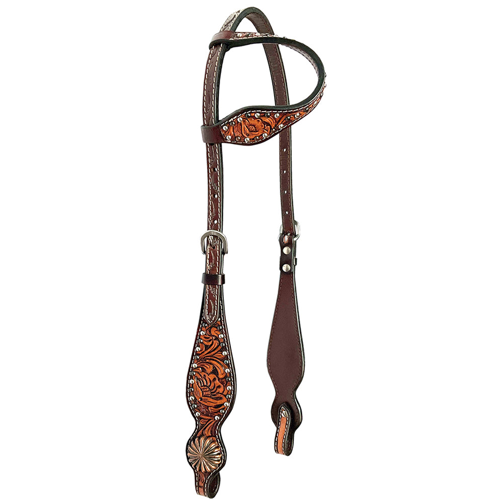 Bar H Equine American Leather Horse Saddle Tack One Ear Headstall Breast Collar Browband Wither Strap Set Eleanor Collection