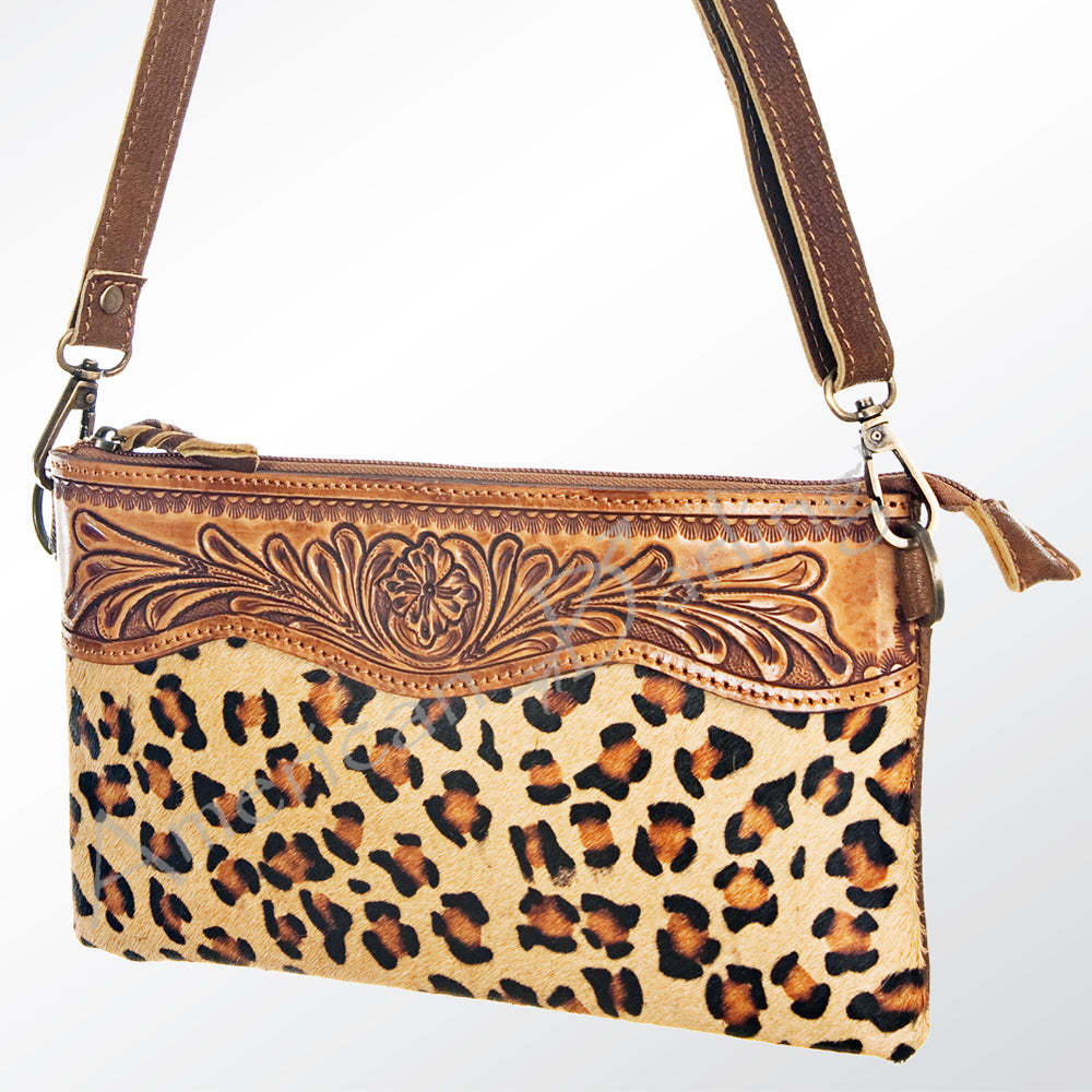 American Darling Small Crossbody Hand Tooled Hair On Genuine Leather Western Women Bag Handbag Purse | for Cute