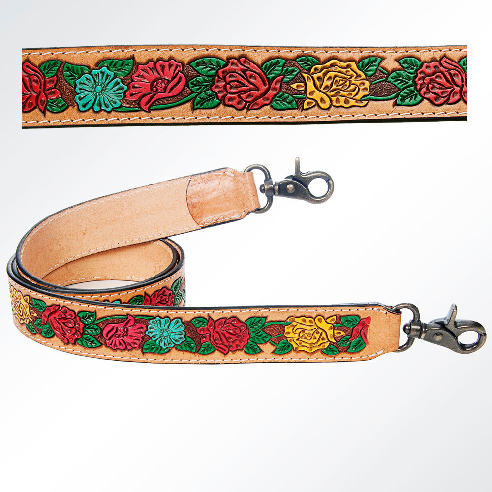 American Darling Hand Tooled Genuine Leather Crossbody Handle Strap for Bags Phone Keychain Wallet Purse Clutch Cellphone