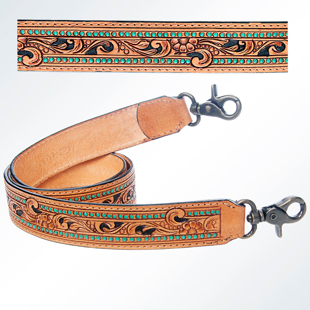 American Darling Hand Tooled Genuine Leather Crossbody Handle Strap for Bags Phone Keychain Wallet Purse Clutch Cellphone