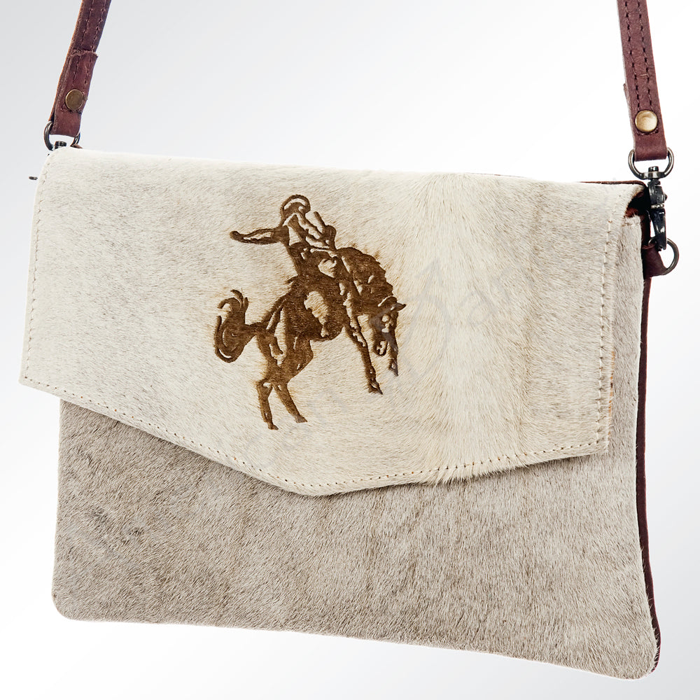 American Darling Women's Envelope Bag Western Hair On Genuine Leather Handbag and Ladies Purse