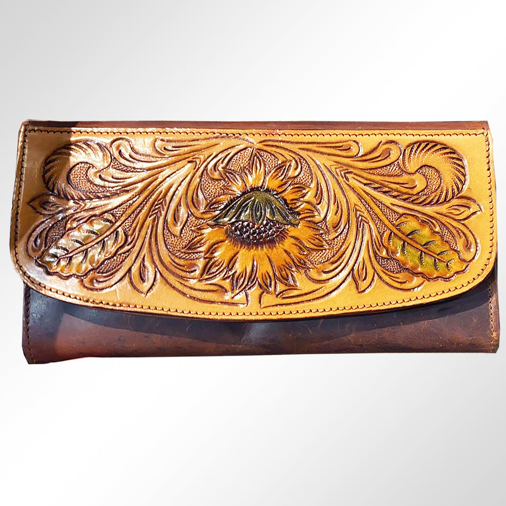 American Darling Wallet Hand Tooled Genuine Leather Western Women Bag | Handbag Purse Wristlet Travel Clutch