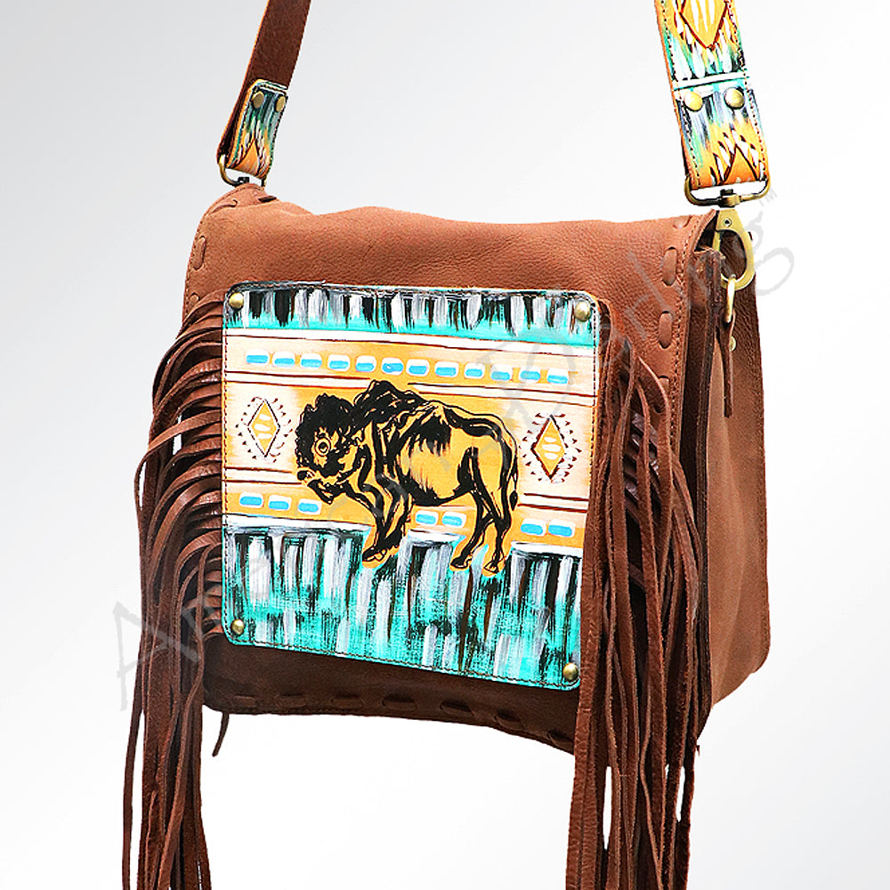 American Darling Crossbody Hand Painted Full Grain Genuine Leather Western Women Bag Handbag Purse