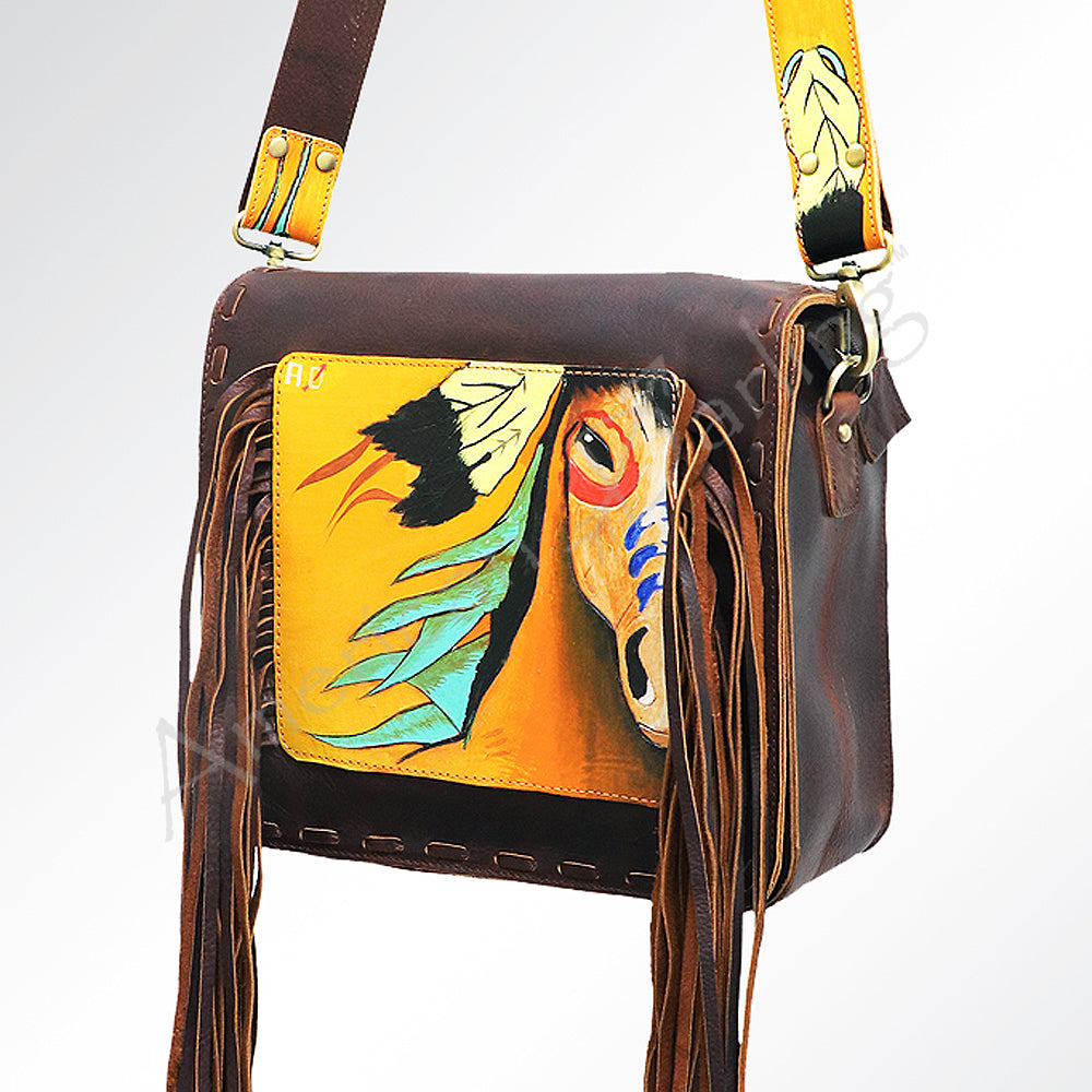 American Darling Crossbody Hand Painted Full Grain Genuine Leather Western Women Bag Handbag Purse