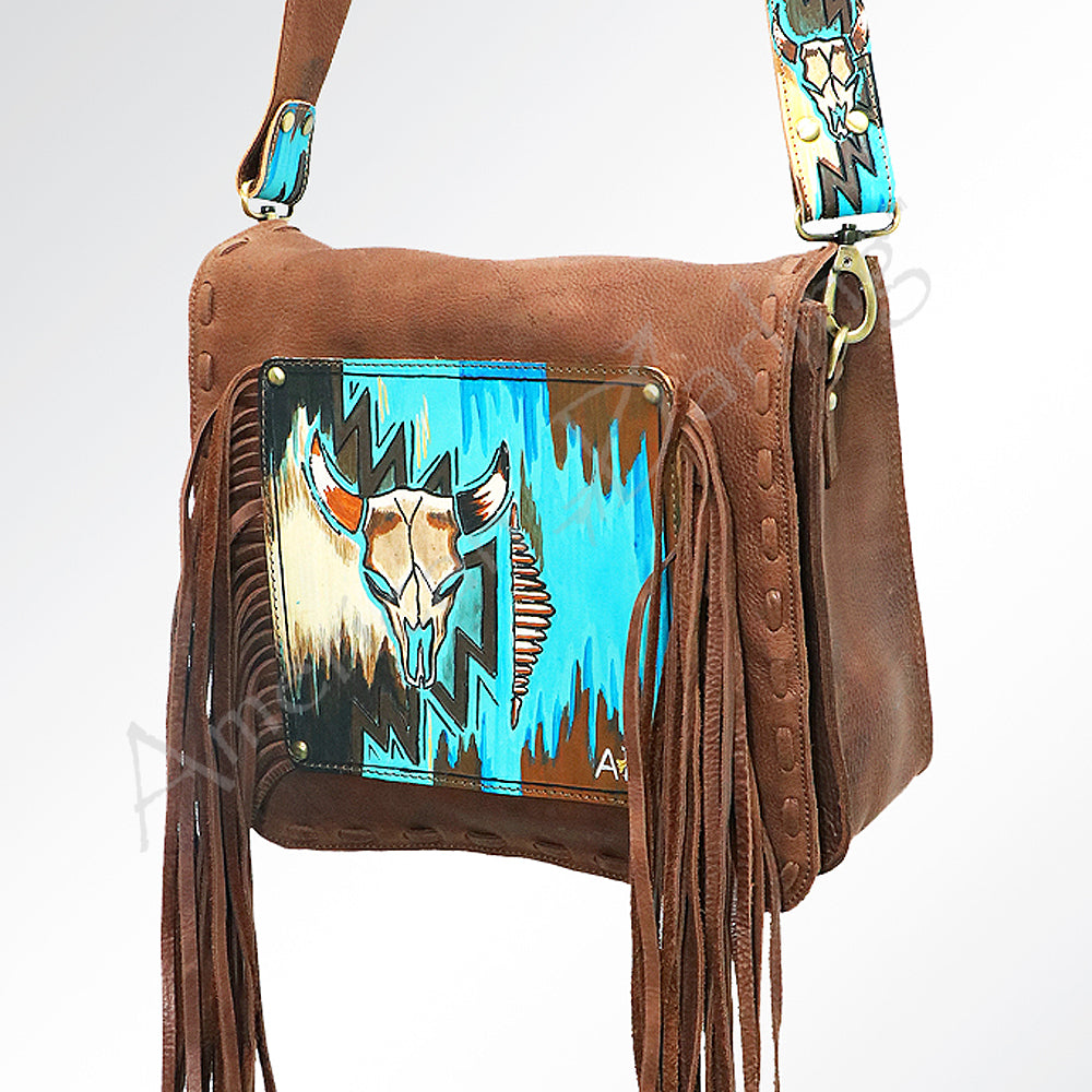 American Darling Crossbody Hand Painted Full Grain Genuine Leather Western Women Bag Handbag Purse