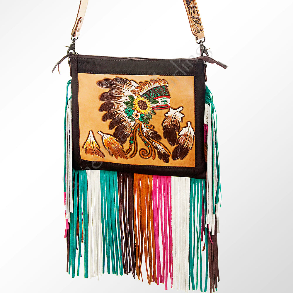 American Darling Cross Body Hand Tooled Genuine Leather Western Women Bag Handbag Purse