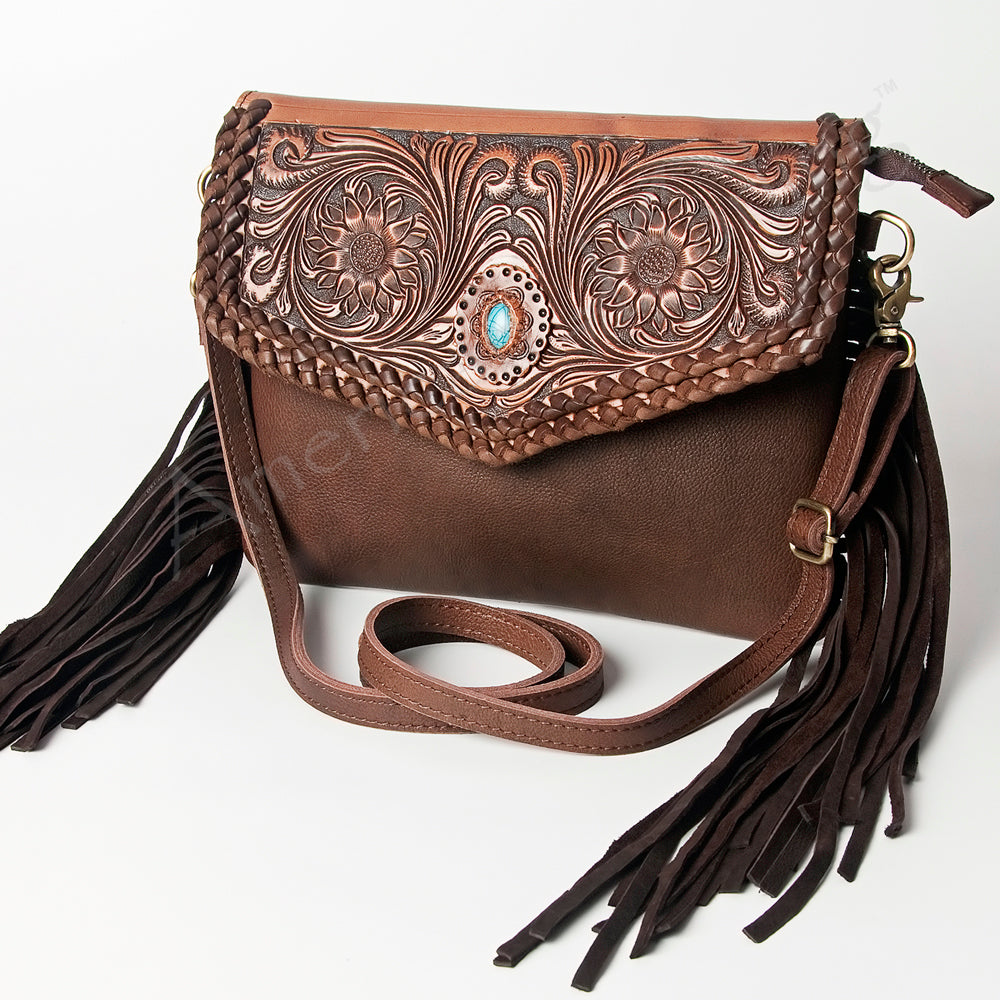 American Darling Envelope Hand Tooled Genuine Leather Women Bag Western Handbag Purse | for Cute