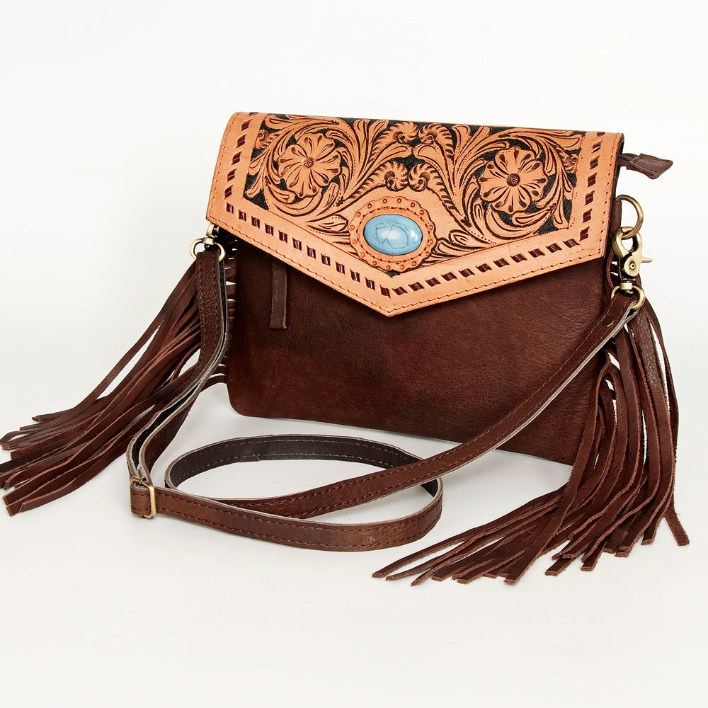 American Darling Envelope Hand Tooled Genuine Leather Women Bag Western Handbag Purse | Purses for Cute