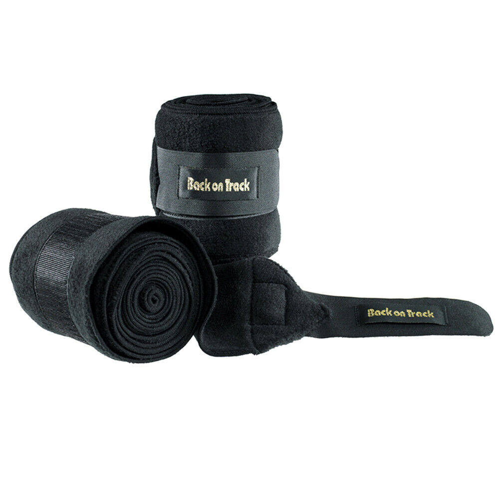 11' Back On Track Polo Leg Wraps (Fleece) (Pair) Black