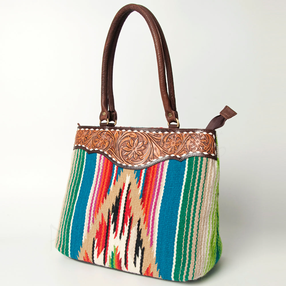 American Darling Tote Hand Tooled Saddle Blanket Genuine Leather Western Women Bag Handbag Purse | Travel Bags College Casual