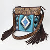 American Darling Signature Crossbody Hand Tooled Upcycled Wool Genuine Leather Women Bag Western Handbag Purse | for Cute