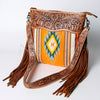 American Darling Signature Crossbody Hand Tooled Upcycled Wool Genuine Leather Women Bag Western Handbag Purse | for Cute