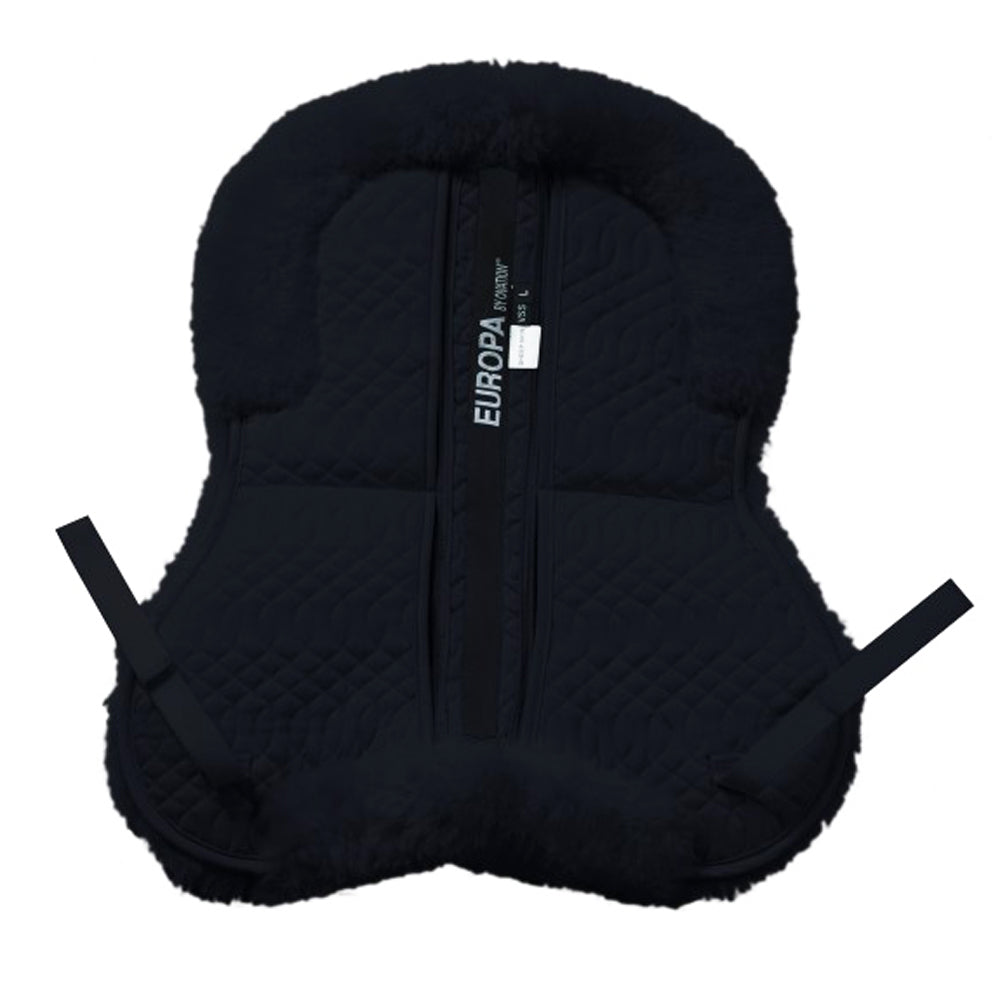 Large Ovation Europa Sheepskin 4-Shim Half Pad Black
