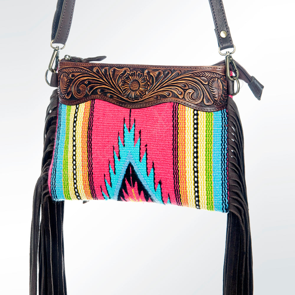 American Darling Cross Body Hand Tooled Saddle Blanket Genuine Leather Western Women Bag Handbag Purse | Crossbody for Cute