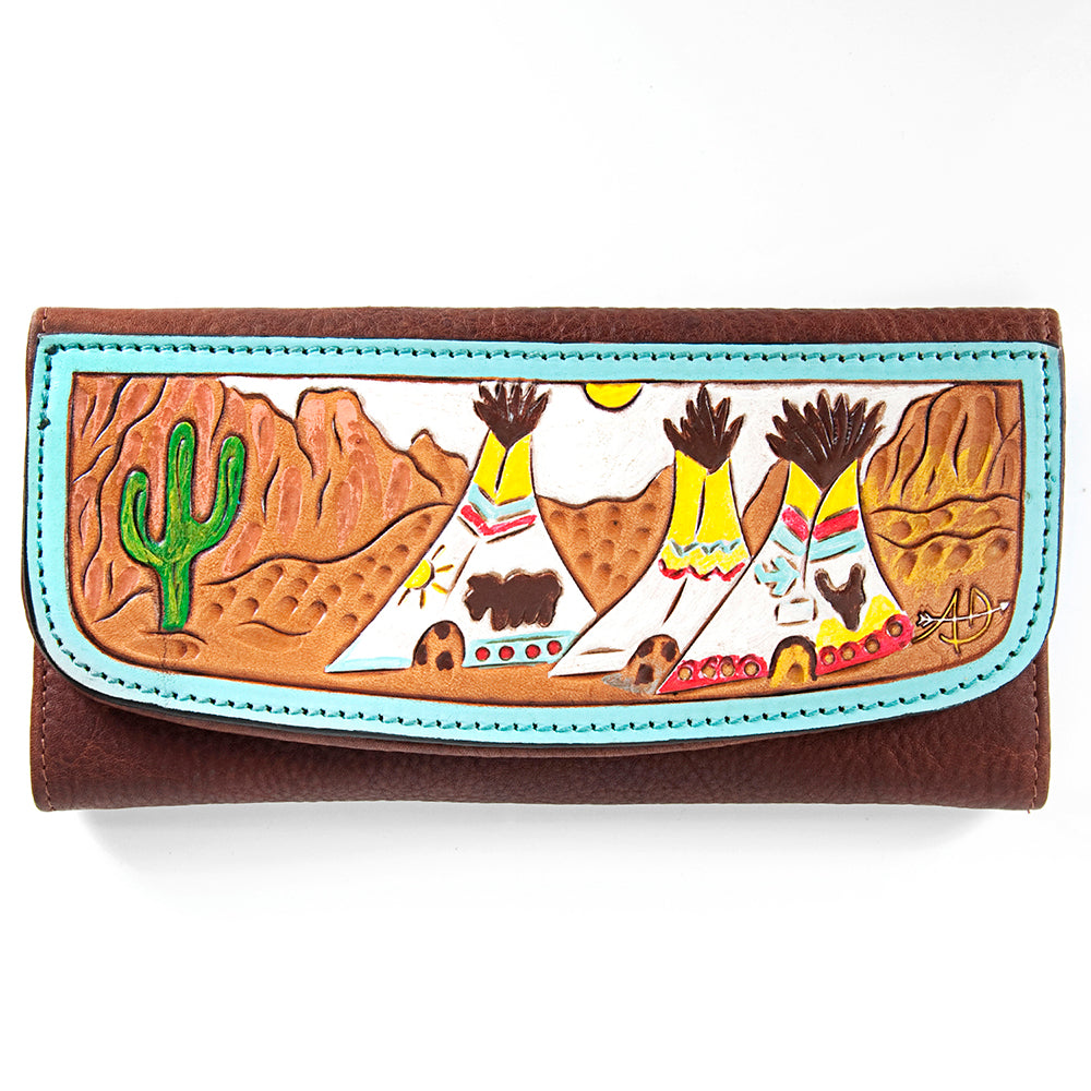 American Darling Wallet Hand Tooled Genuine Leather Western Women Bag | Handbag Purse Wristlet Travel Clutch