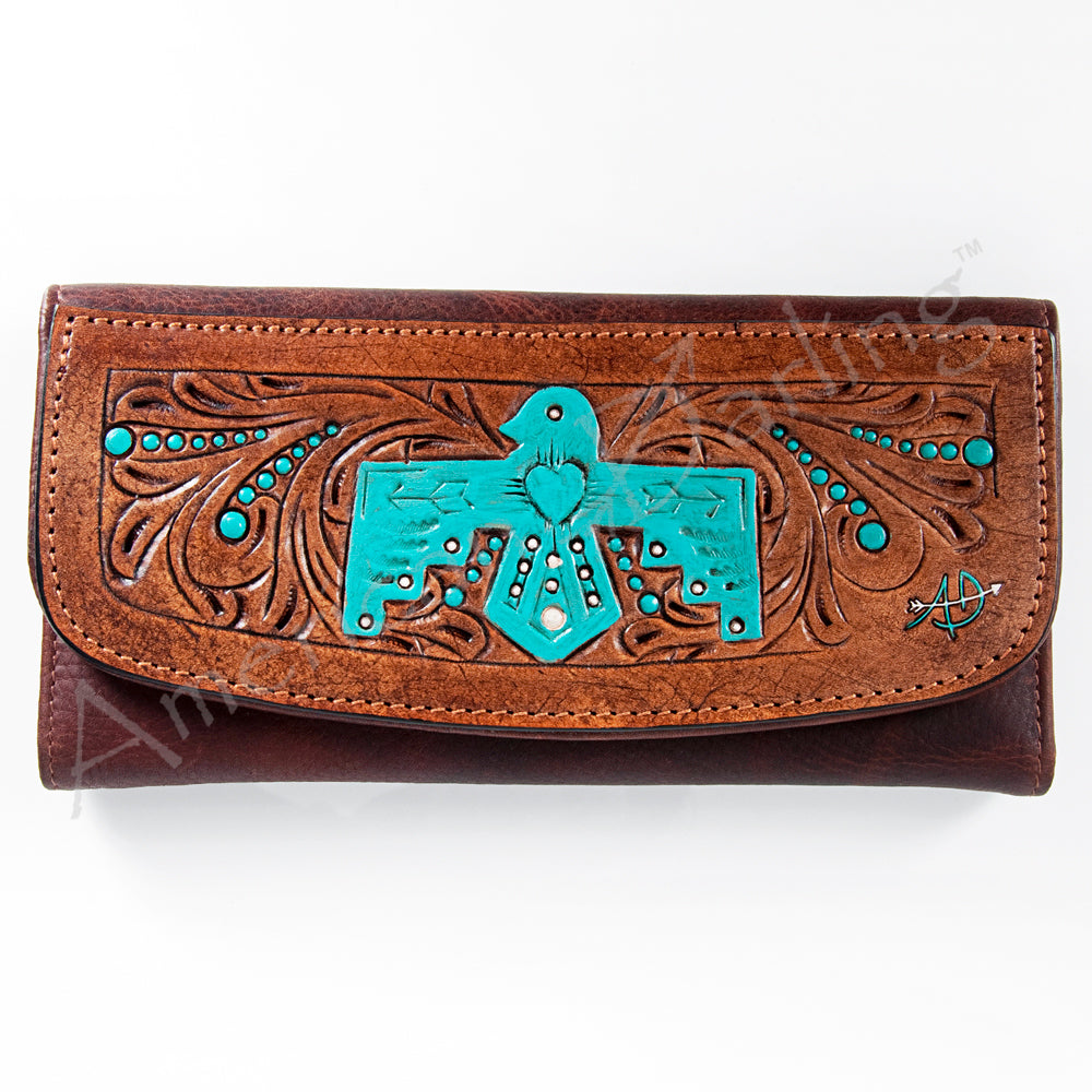 American Darling Wallet Hand Tooled Genuine Leather Western Women Bag | Handbag Purse Wristlet Travel Clutch