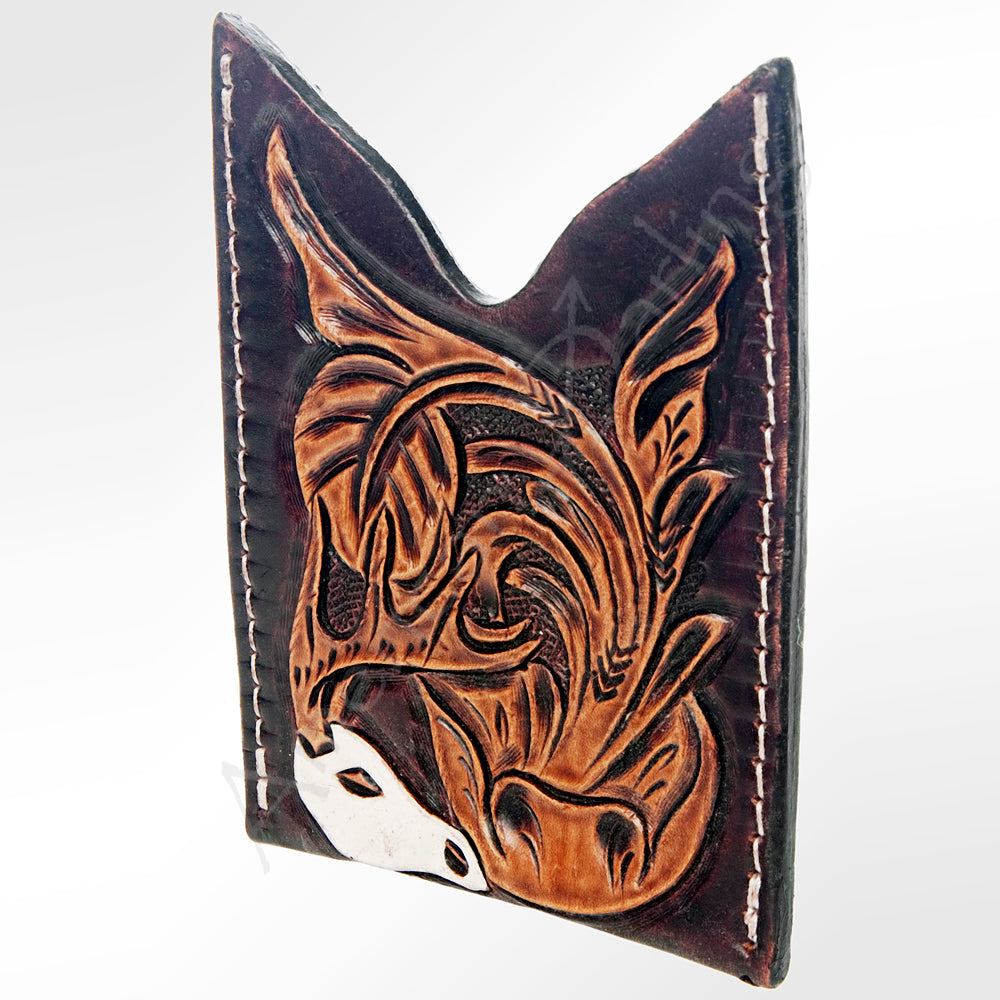 American Darling Card Holder Hand Tooled Genuine Leather | Business Credit