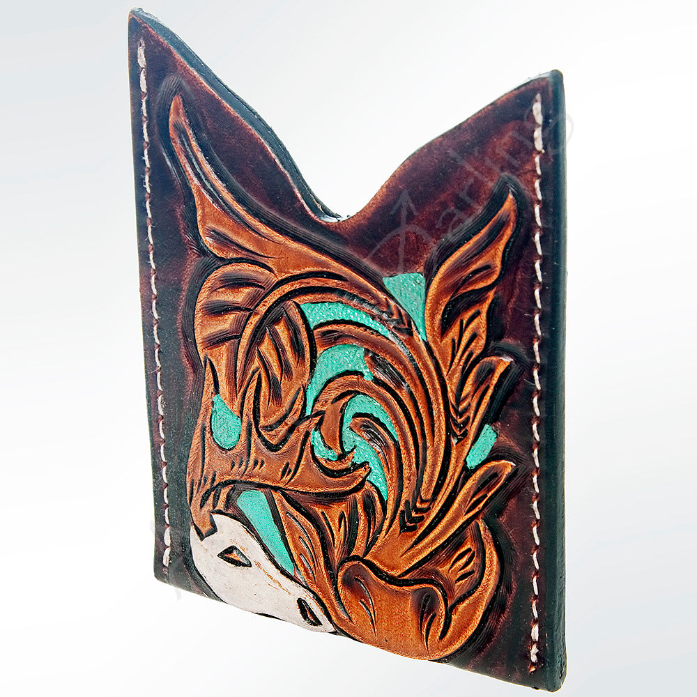 American Darling Card Holder Hand Tooled Genuine Leather | Business Credit