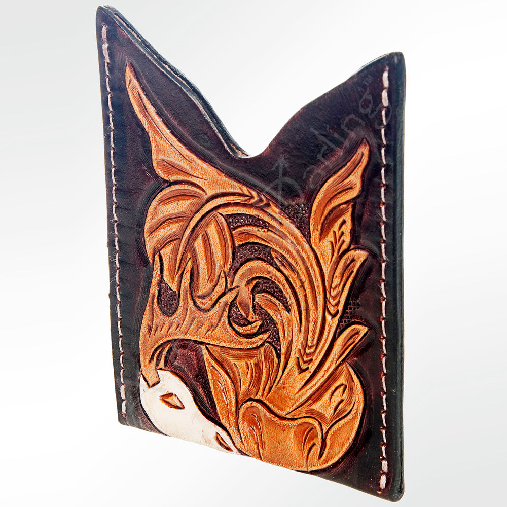 American Darling Card Holder Hand Tooled Genuine Leather | Business Credit