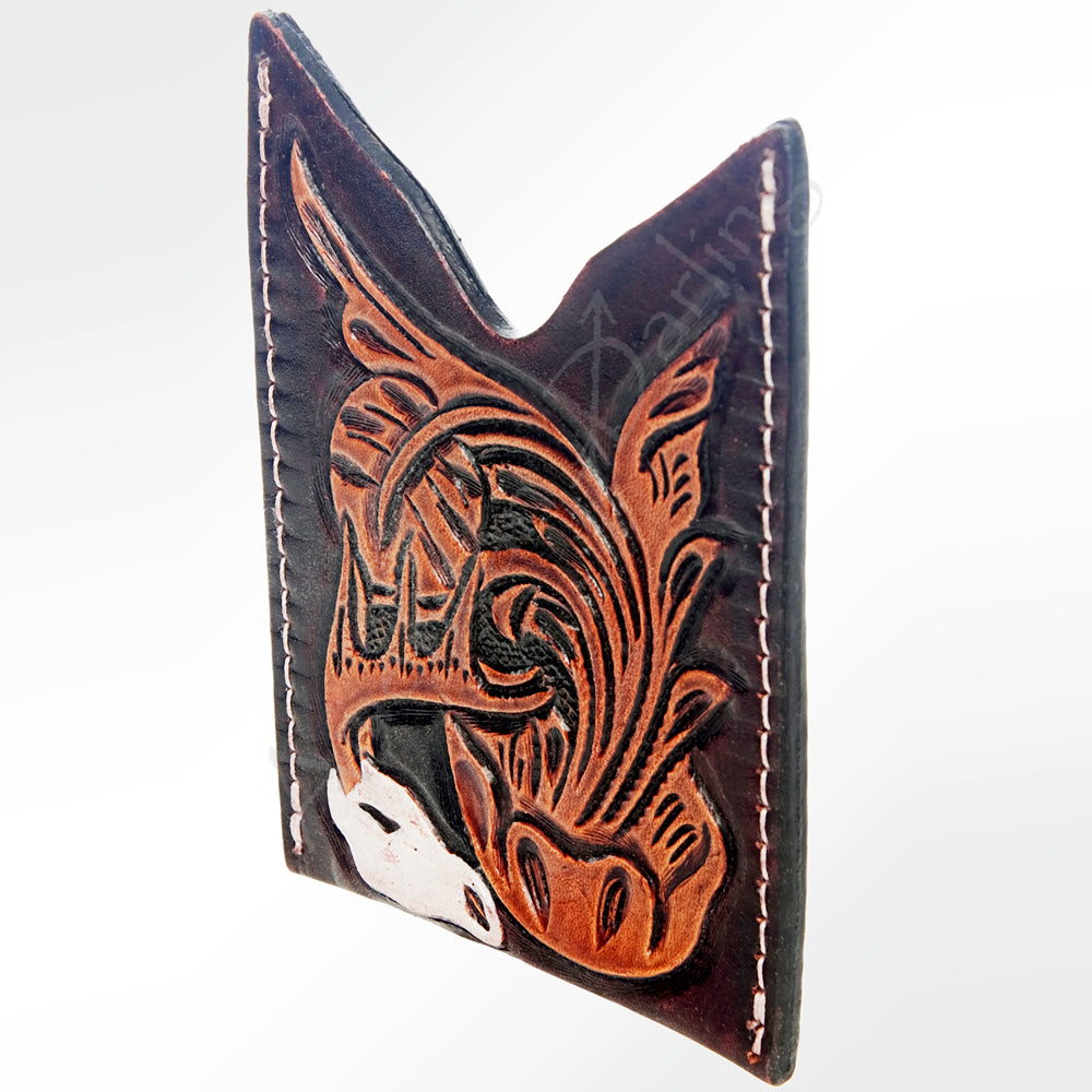 American Darling Card Holder Hand Tooled Genuine Leather | Business Credit