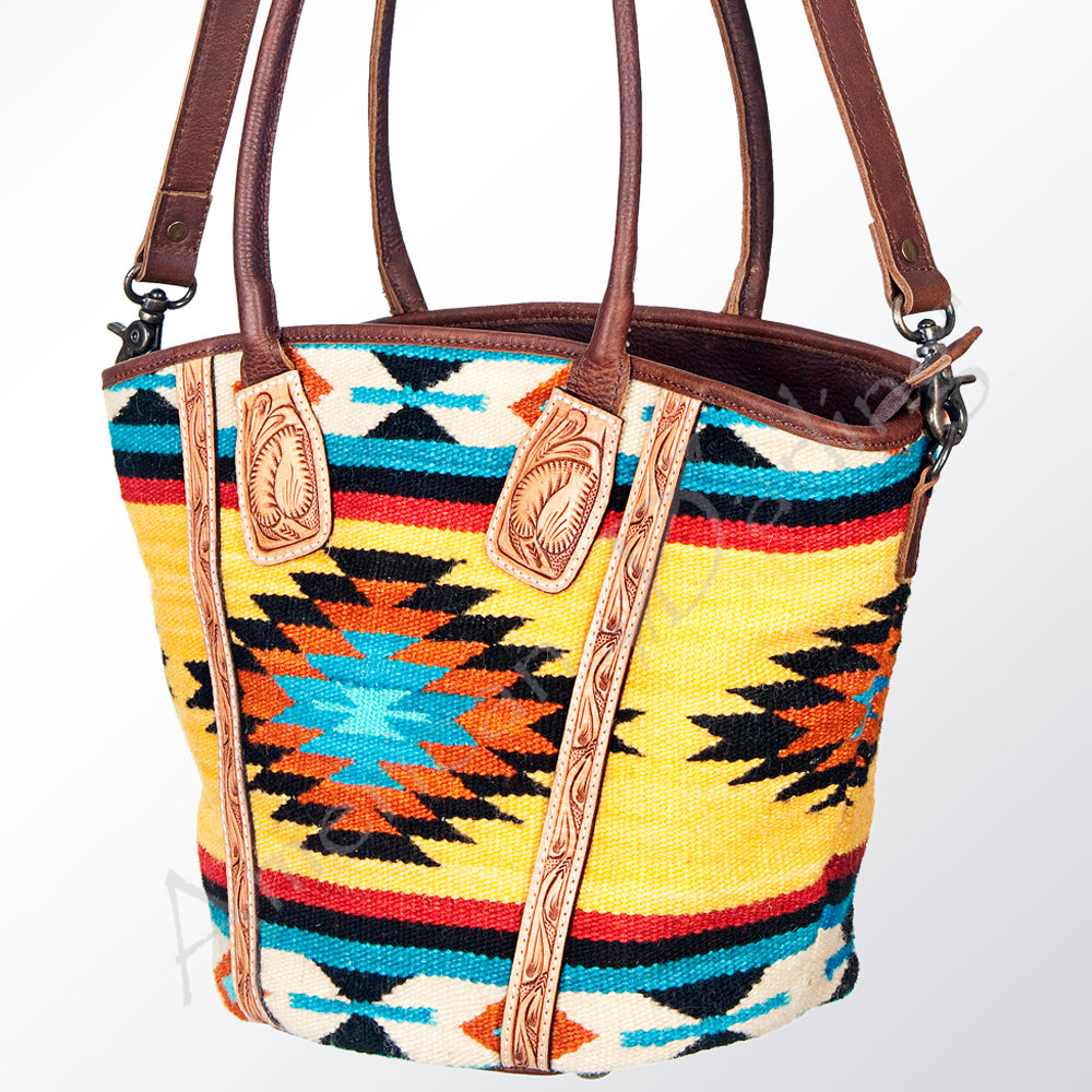 American Darling Tote Hand Tooled Saddle Blanket Genuine Leather Western Women Bag Handbag Purse | Travel Bags College Casual