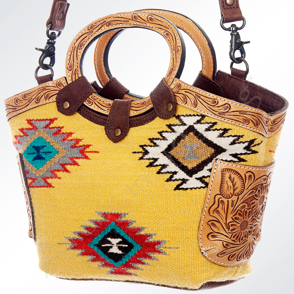 American Darling Tote Hand Tooled Saddle Blanket Genuine Leather Western Women Bag Handbag Purse | Travel Bags College Casual