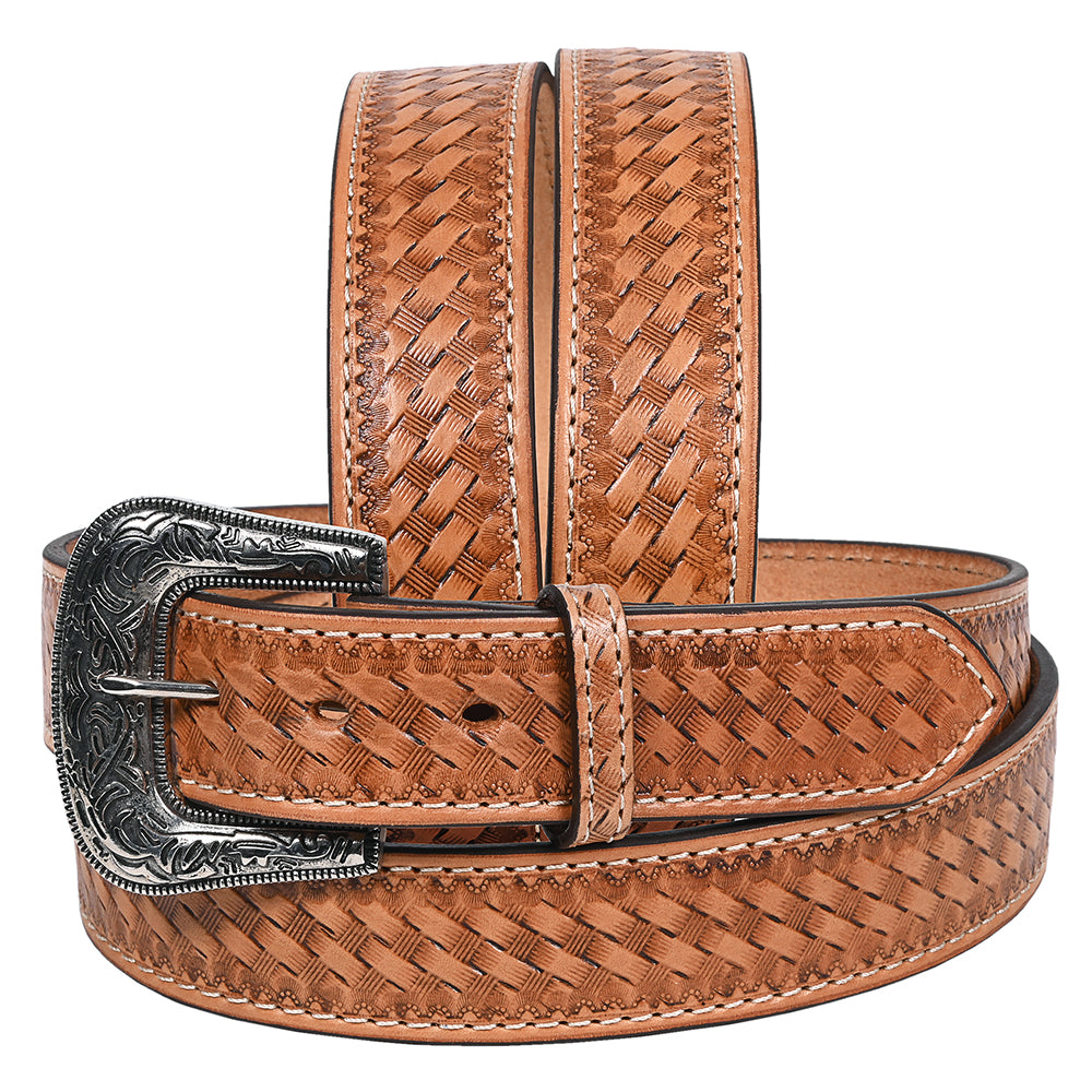 HILASON Western Genuine Leather Belt for Men Women Cowboy Cowgirl Handmade Unisex Full Grain Heavy Duty Engraved Buckle
