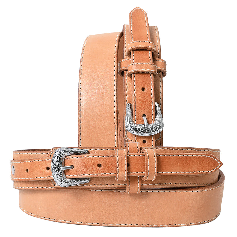 HILASON Western Genuine Leather Belt for Men Women Cowboy Cowgirl Handmade Unisex Basketweave Heavy Duty Belt