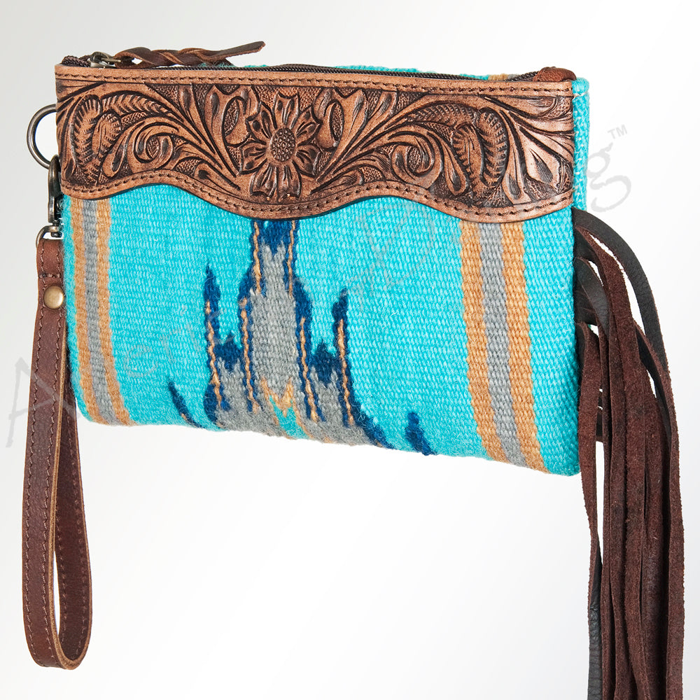 American Darling Wristlet Hair -On Saddle blanket Genuine Leather Western Women Bag | Handbag Purse Travel Clutch