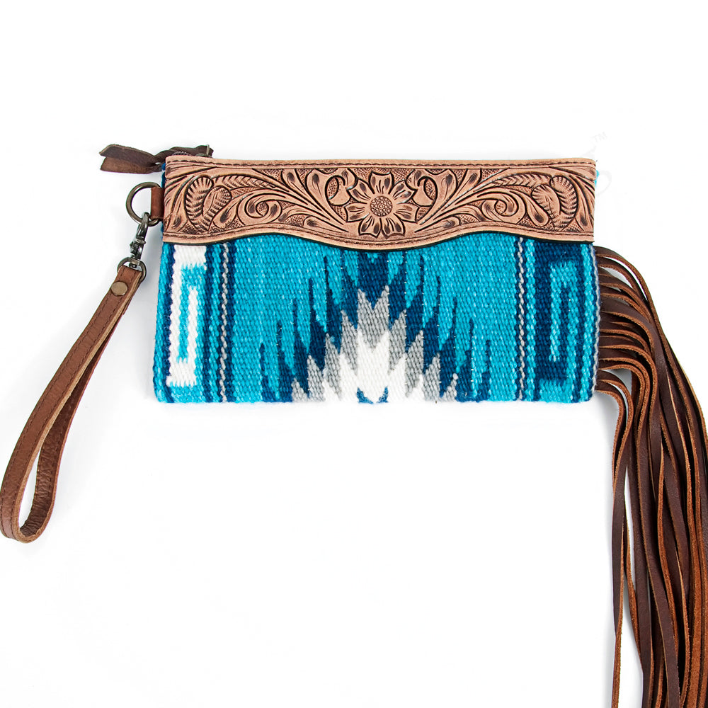 American Darling Wristlet Hair -On Saddle blanket Genuine Leather Western Women Bag | Handbag Purse Travel Clutch