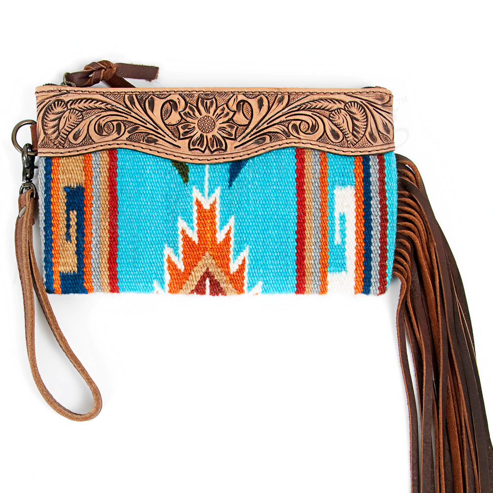 American Darling Wristlet Hair -On Saddle blanket Genuine Leather Western Women Bag | Handbag Purse Travel Clutch