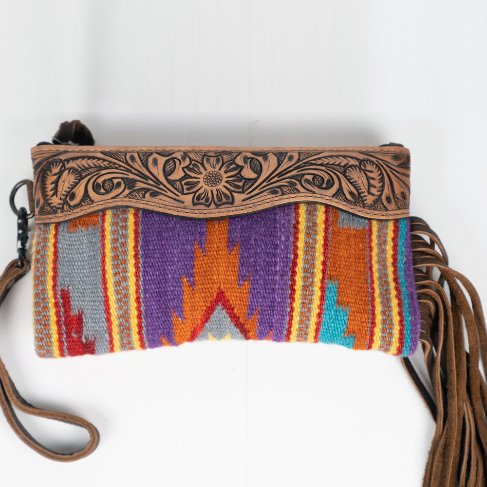 American Darling Wristlet Hair -On Saddle blanket Genuine Leather Western Women Bag | Handbag Purse Travel Clutch