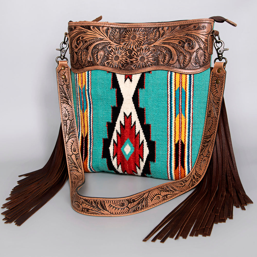 American Darling Cross Body Hand Tooled Saddle Blanket Genuine Leather Western Women Bag Handbag Purse | Crossbody for Cute