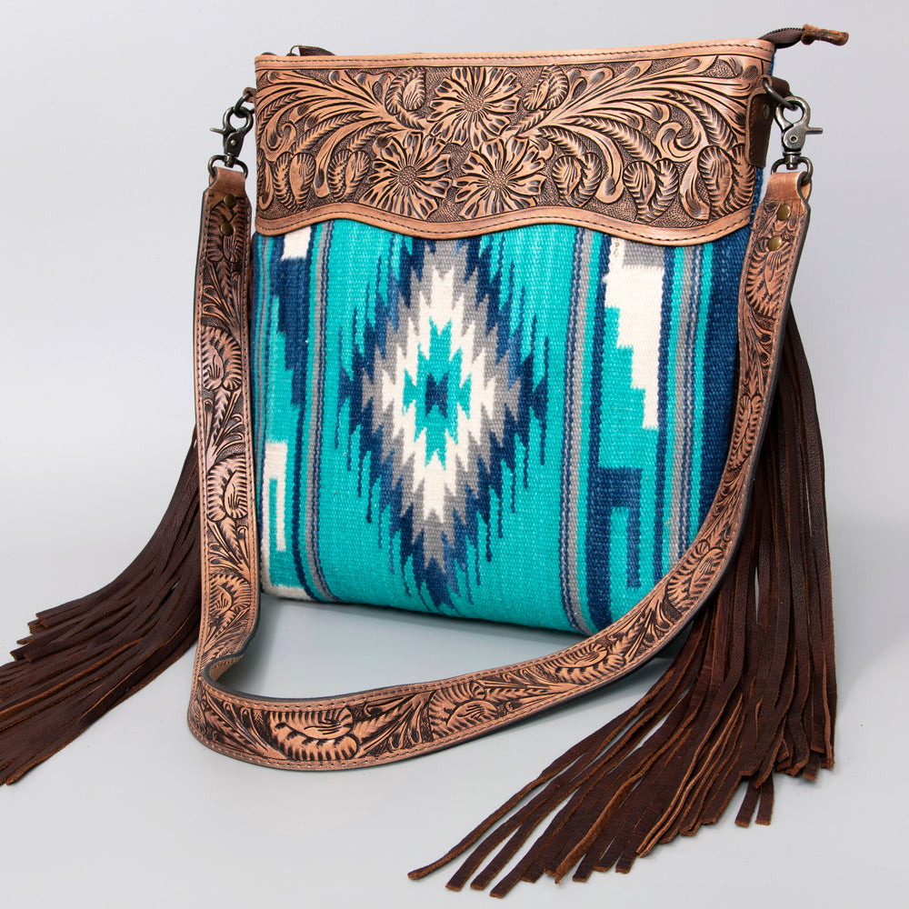 American Darling Cross Body Hand Tooled Saddle Blanket Genuine Leather Western Women Bag Handbag Purse | Crossbody for Cute