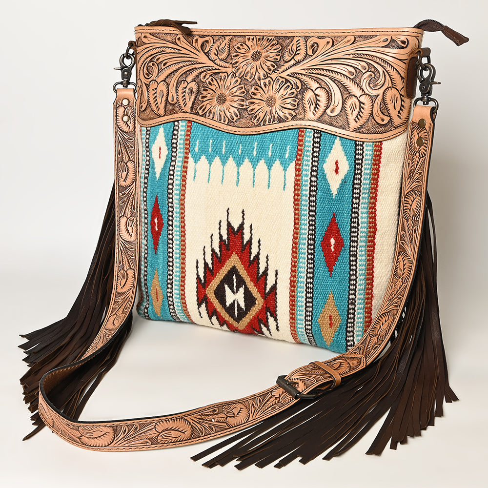 American Darling Cross Body Hand Tooled Saddle Blanket Genuine Leather Western Women Bag Handbag Purse | Crossbody for Cute