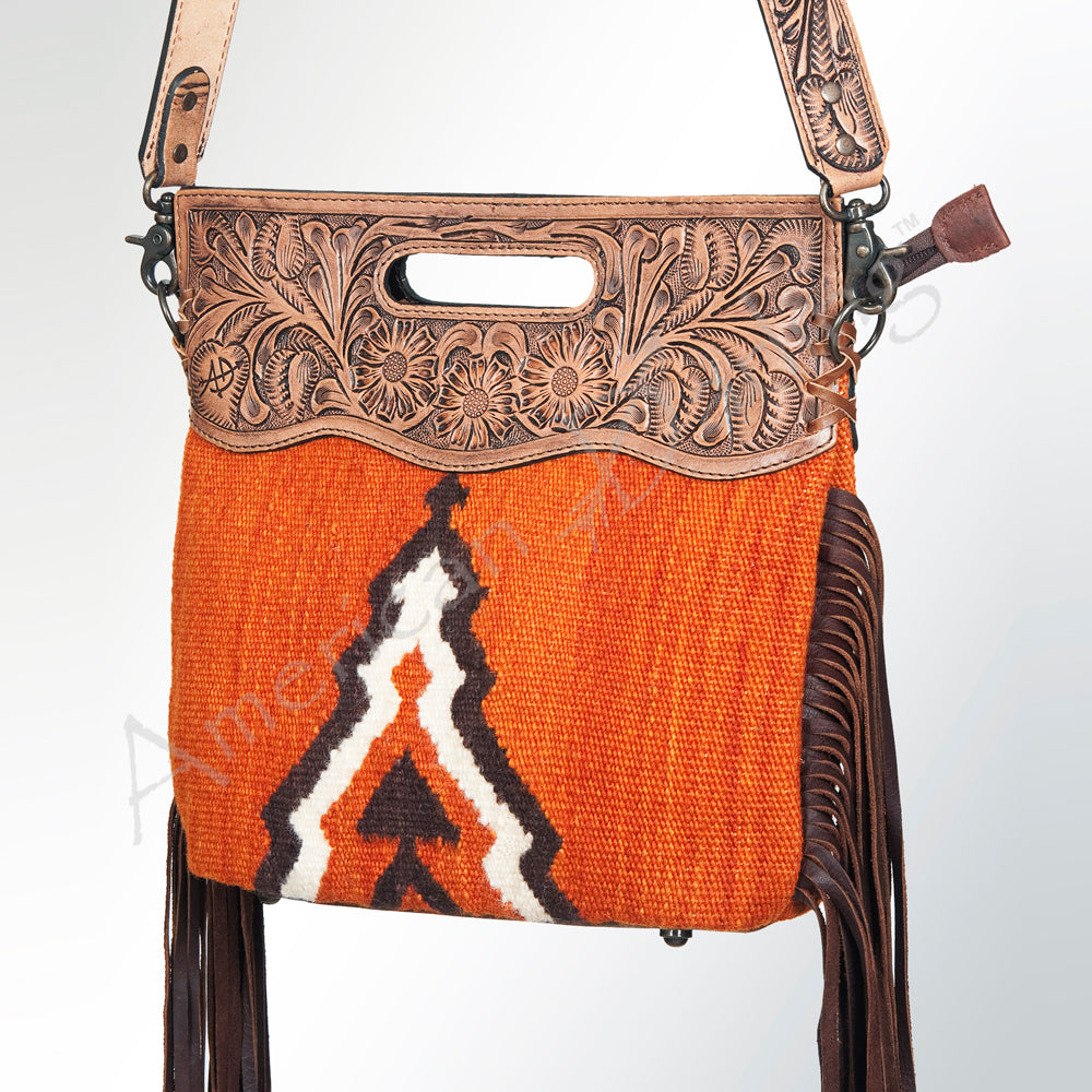 American Darling Clutch Hand Tooled Saddle Blanket Fabric Genuine Leather Western Women Bag Handbag Purse | Purses for Cute