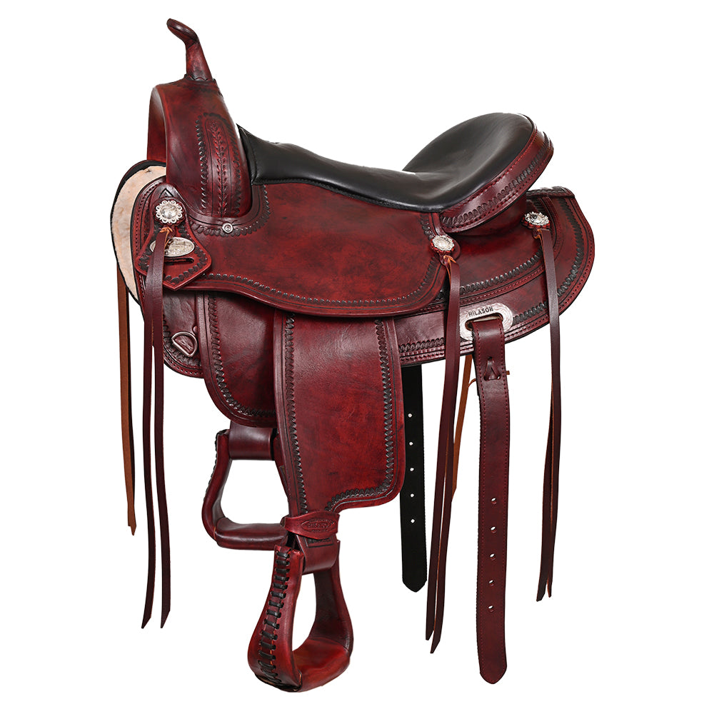 HILASON Western Horse Saddle American Leather Flex Tree Trail & Pleasure Antique Mahogany | for Horses