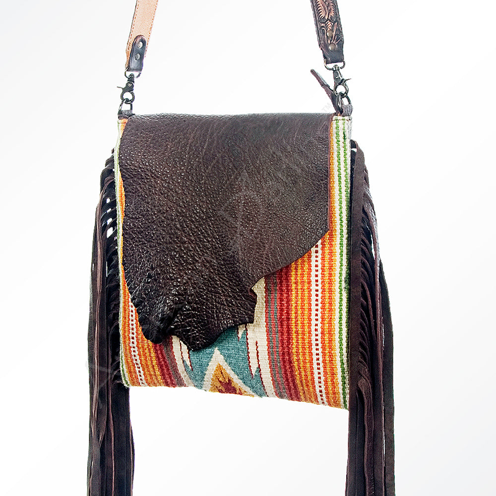 American Darling Messenger Saddle Blanket Genuine Leather Western Women Bag Handbag Purse | Crossbody for Cute