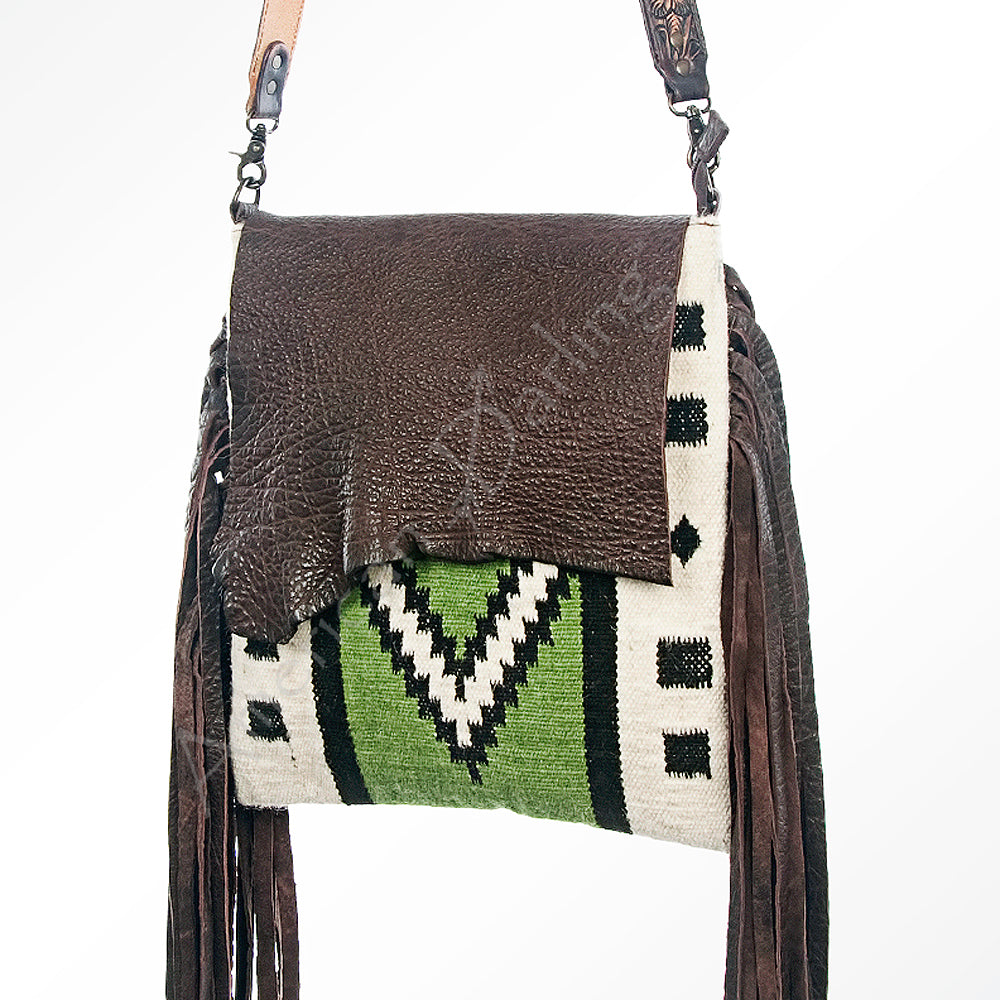 American Darling Messenger Saddle Blanket Genuine Leather Western Women Bag Handbag Purse | Crossbody for Cute