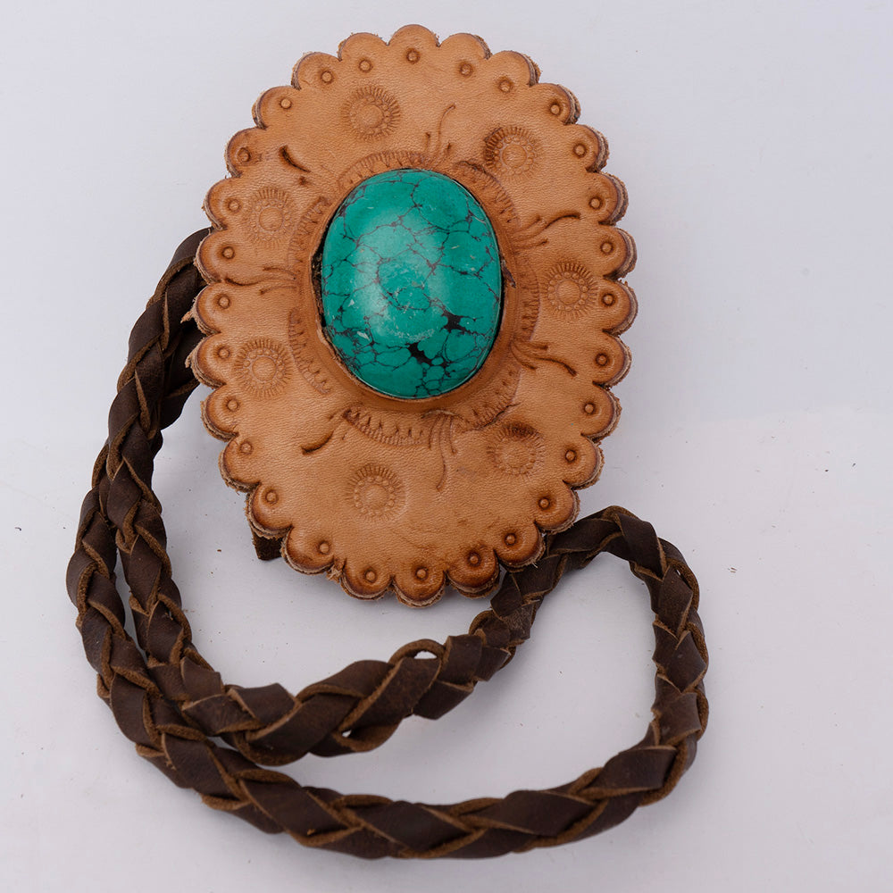 American Darling Braided Genuine Leather Jewelry Necklace with Concho Handmade Necklaces Timeless Piece for a Style