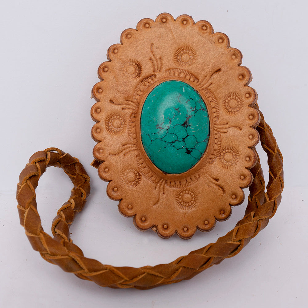 American Darling Braided Genuine Leather Jewelry Necklace with Concho Handmade Necklaces Timeless Piece for a Style