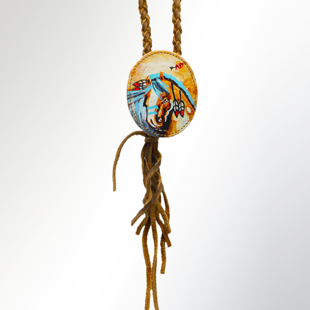 American Darling Hand Painted Braided Genuine Leather Jewelry Necklace Handmade Necklaces Timeless Piece for a Style