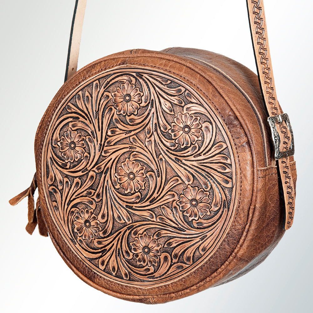 American Darling Canteen Bag Hand Tooled Genuine Leather Western Women | Handbag Purse Travel Clutch