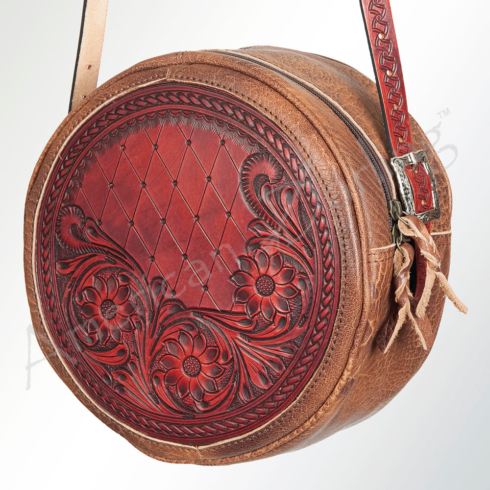 American Darling Canteen Bag Hand Tooled Genuine Leather Western Women | Handbag Purse Travel Clutch