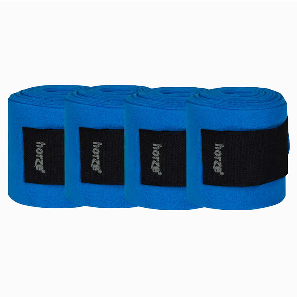 4 in Width Horze Horse Fleece Bandages Hook Loop Fasteners Orion Blue