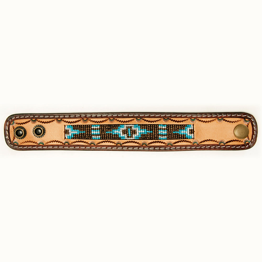 American Darling Bracelet Hand Tooled Carved Genuine Leather Women | Handmade Western Rustic