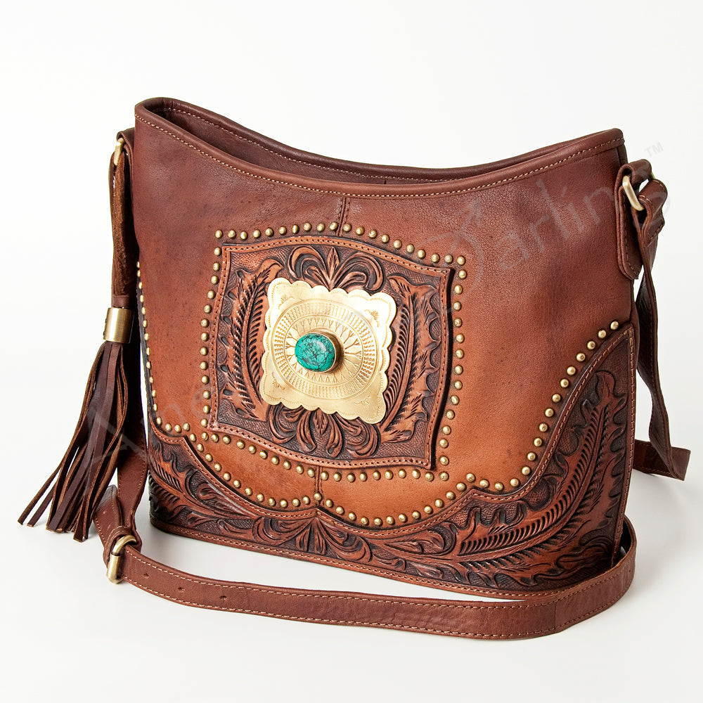 American Darling Messenger Hand Tooled Genuine Leather Western Women Bag Handbag Purse | Cute